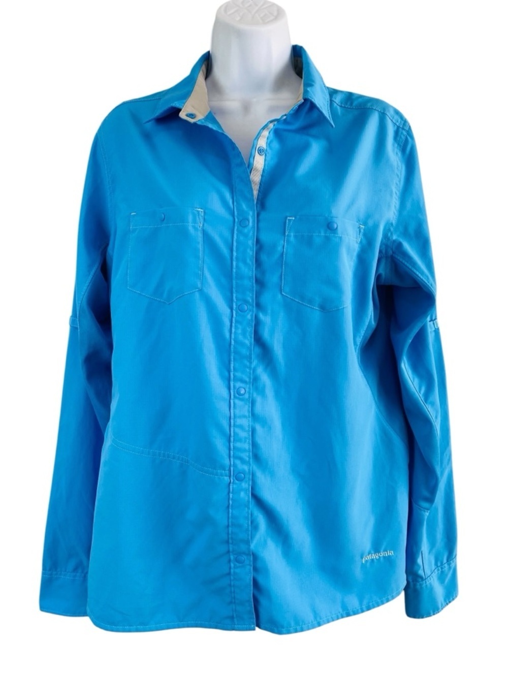 Patagonia Blue Sol Patrol Long Sleeve Fishing Shirt Size L
